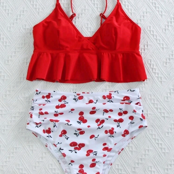 Cherry Print High Waist Bakini - Picture 4 of 6